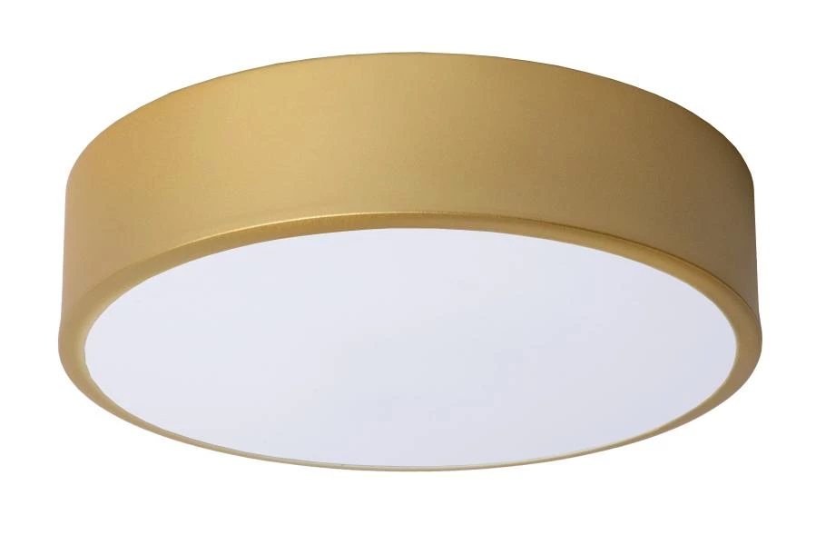 Lucide UNAR - Flush ceiling light - Ø 20 cm- LED 3 StepDim - 1x12W 2700K - Matt Gold / Brass - turned off